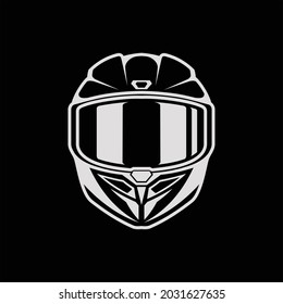 Biker's helmet vector logo design template.