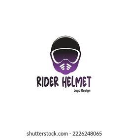 Biker's helmet vector logo design template.