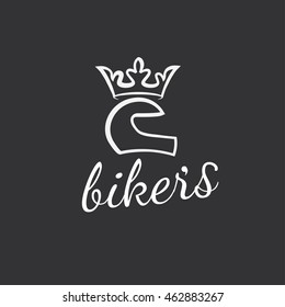Bikers helmet vector logo design template. Motor sport  ( (sign, symbol, emblem, ornament)