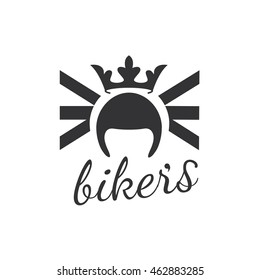 Bikers helmet vector logo design template. Motor sport  ( (sign, symbol, emblem, ornament)