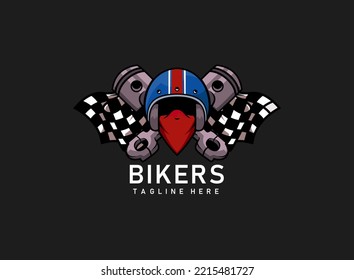 Bikers mascot Logo Free Vector