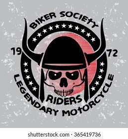 Bikers Motorcycle,Skull, Vector illustration