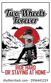 bikers poster illustration ready format eps 10