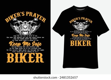 Biker's Prayer Vintage Motorcycle Biker Biking Motorcycling T-Shirt Design