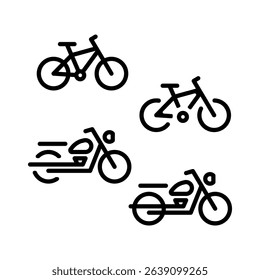 Bikes icon set. Vector illustration.