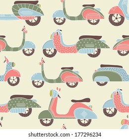 Bikes seamless pattern
