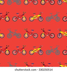 Bikes.  Simple seamless pattern. Vector illustration