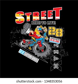 bikes street. Vector illustration - Vector
