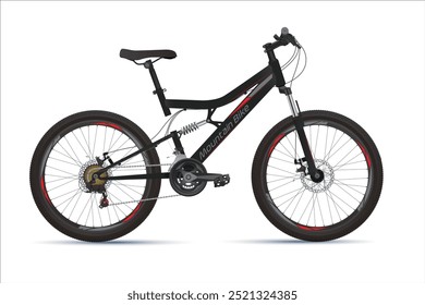 Bicicleta. Deporte. BTT. Bicicleta de Vector negro con sobre un fondo blanco