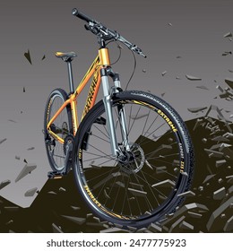 Bike.Sport. Mountain bike. a red and black bike with on a white background