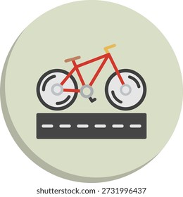 Bikeways Flat Circle Style Icon