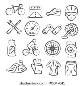 Biking Doodle Icons