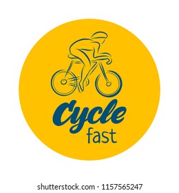 Biking hand drawn outline icon and lettering for sport event or marathon or competition or triathlon team or cyclist club, check list, invitation, poster, banner, logo. Biker icon, sport tattoo