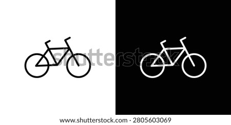 Biking icon black lineart editable vectors pack