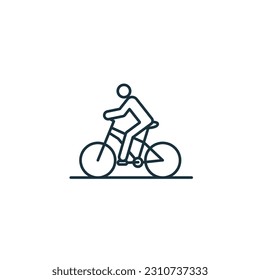 Biking icon. Monochrome simple sign from hobby collection. Biking icon for logo, templates, web design and infographics.