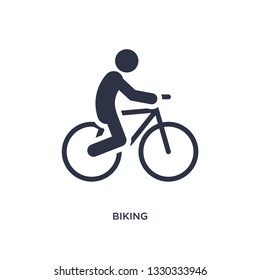 biking icon. Simple element illustration from activities concept. biking editable symbol design on white background. Can be use for web and mobile.