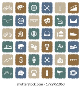 Biking Icons. Grunge Color Flat Design. Vector Illustration.