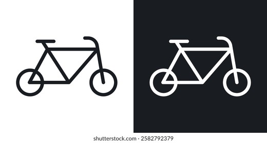 Biking icons set vectors black and colored style