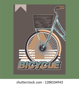 biking illustration, cyclist vector poster layered - Vector