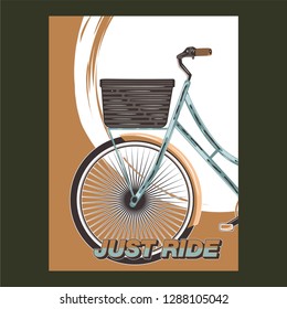 biking illustration, cyclist vector poster layered - Vector