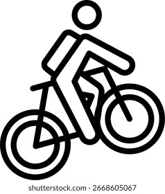 Diseño de Vector de icono de línea de ciclismo