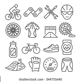 Biking Line Icons