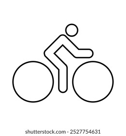 Linha de bicicleta para fora ícone de interface de esportes.