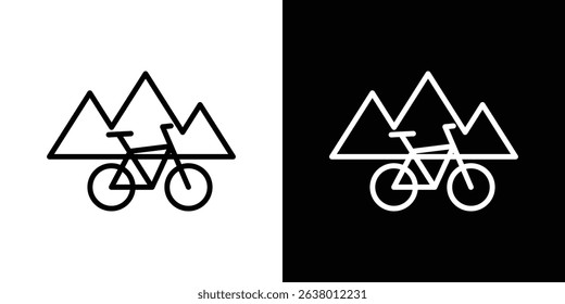 Biking mountain icon Graphic vector set for ui design