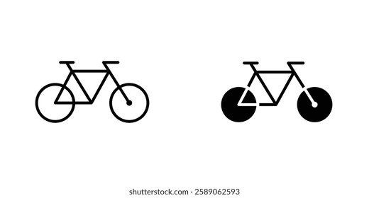 Biking mountain icons thin line illustrations designs