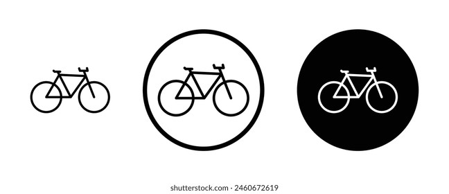 Biking mountain line icon set. Mountain bicycle icon suitable for apps and websites UI designs.