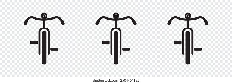 Biking mountain line icon set. Mountain bicycle icon