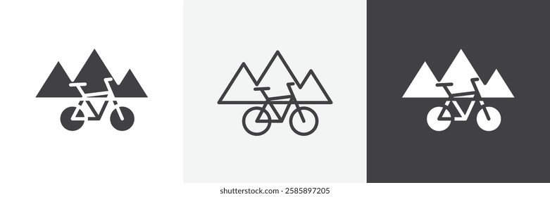 Biking mountain vector icons collection graphic designs for ui designs
