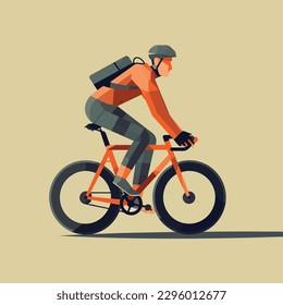 Biking in the Outdoors: An Illustration of a Person on a Bicycle