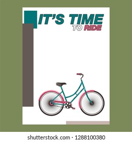 Biking race vintage poster. Biking illustration, cyclist vector retro poster