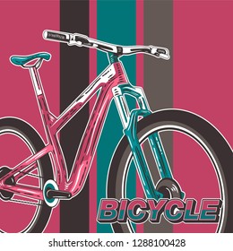 Biking race vintage poster. Biking illustration, cyclist vector retro poster