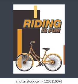 Biking race vintage poster. Biking illustration, cyclist vector retro poster. Layer. - Vector