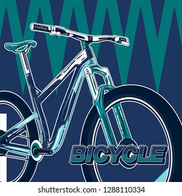 Biking race vintage poster. Biking illustration, cyclist vector retro poster. Layer. - Vector