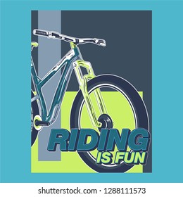 Biking race vintage poster. Biking illustration, cyclist vector retro poster. Layer. - Vector