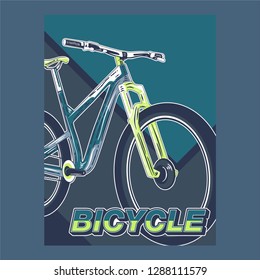 Biking race vintage poster. Biking illustration, cyclist vector retro poster. Layer. - Vector