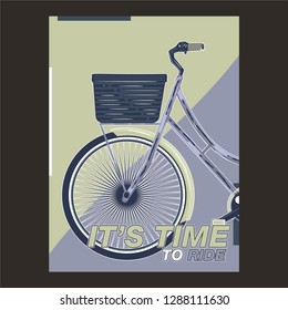 Biking race vintage poster. Biking illustration, cyclist vector retro poster. Layer. - Vector