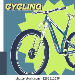 Biking race vintage poster. Biking illustration, cyclist vector retro poster. Layer. - Vector