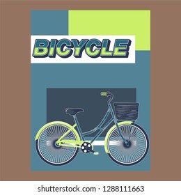 Biking race vintage poster. Biking illustration, cyclist vector retro poster. Layer. - Vector