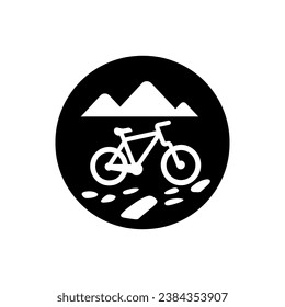 Biking Trail Icon on White Background - Simple Vector Illustration