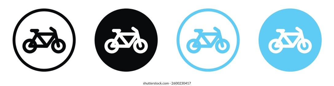 Biking vector icons in black and blue colors