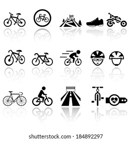 Biking vector icons set . EPS10.