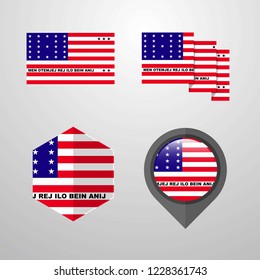 Bikini Atoll flag design set vector