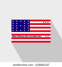Bikini Atoll flag Long Shadow design vector