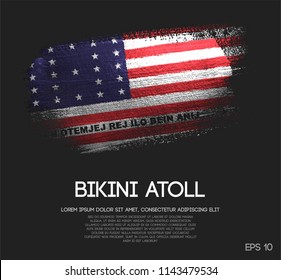 Bikini Atoll Flag Made of Glitter Sparkle Brush Paint Vector
