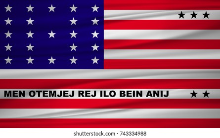 Bikini Atoll flag vector. Vector of Bikini Atoll flag blowig in the wind. EPS 10.
