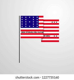 Bikini Atoll waving Flag design vector